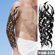 Load image into Gallery viewer, Full Arm Temporary Tattoos 8 Sheets and Half Arm Shoulder Waterproof Tattoos Elegant Large Lion Sleeve Sticker Tattoo Waterproof Temporary Big Wolf Tatoos For Men and Women