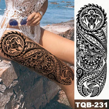 Load image into Gallery viewer, Full Arm Temporary Tattoos 8 Sheets and Half Arm Shoulder Waterproof Tattoos Elegant Large Lion Sleeve Sticker Tattoo Waterproof Temporary Big Wolf Tatoos For Men and Women