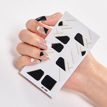 将图片加载到图库查看器,Full Cover Nail Stickers Nail Polish Nail Decoration Nails Sticker Designer Self Adhesive Nail Sticker Creative Nail Art Sticker Sticker Nail Decorations Accessories Metal Curve Stripe Lines Design Letter Nail Sticker Adhesive Decoration Template