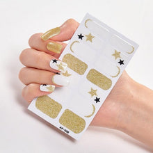 将图片加载到图库查看器,Full Cover Nail Stickers Nail Polish Nail Decoration Nails Sticker Designer Self Adhesive Nail Sticker Creative Nail Art Sticker Sticker Nail Decorations Accessories Metal Curve Stripe Lines Design Letter Nail Sticker Adhesive Decoration Template