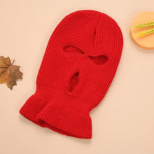 将图片加载到图库查看器,Full Face Cover Mask Three 3 Hole Balaclava Knit Hat Army Tactical CS Winter Ski Cycling Mask Beanie Hat Scarf Warm Face Masks Knit Hat Full Face Cover Balaclava Hats Funny Party Embroidery Beanies Caps Hole Knitted Full Face Cover