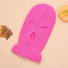 将图片加载到图库查看器,Full Face Cover Mask Three 3 Hole Balaclava Knit Hat Army Tactical CS Winter Ski Cycling Mask Beanie Hat Scarf Warm Face Masks Knit Hat Full Face Cover Balaclava Hats Funny Party Embroidery Beanies Caps Hole Knitted Full Face Cover