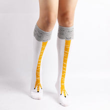 Load image into Gallery viewer, Funny Chicken Long Socks Fashion Cotton Funny 3D Unisex Over Knee High Socks Halloween Christmas Cartoon Gift Socks Fun Thigh Highs Chicken Legs Socks For Men And Women
