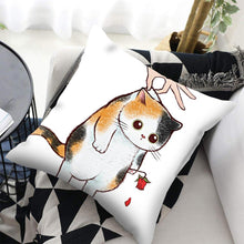 将图片加载到图库查看器,Funny Cute Cat Plush Cushion Pillow Covers Cat Pillow Cases Animal Kitty Pillowcase Cotton Linen Cushion Cover For Couch Cover Pillows Cases For Sofa Home Decoration Pillowcase Polyester Throw Pillow Case 45x45CM