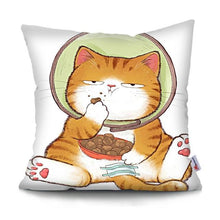 将图片加载到图库查看器,Funny Cute Cat Plush Cushion Pillow Covers Cat Pillow Cases Animal Kitty Pillowcase Cotton Linen Cushion Cover For Couch Cover Pillows Cases For Sofa Home Decoration Pillowcase Polyester Throw Pillow Case 45x45CM