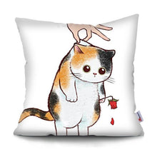 将图片加载到图库查看器,Funny Cute Cat Plush Cushion Pillow Covers Cat Pillow Cases Animal Kitty Pillowcase Cotton Linen Cushion Cover For Couch Cover Pillows Cases For Sofa Home Decoration Pillowcase Polyester Throw Pillow Case 45x45CM