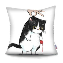将图片加载到图库查看器,Funny Cute Cat Plush Cushion Pillow Covers Cat Pillow Cases Animal Kitty Pillowcase Cotton Linen Cushion Cover For Couch Cover Pillows Cases For Sofa Home Decoration Pillowcase Polyester Throw Pillow Case 45x45CM