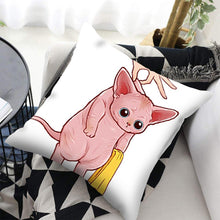 将图片加载到图库查看器,Funny Cute Cat Plush Cushion Pillow Covers Cat Pillow Cases Animal Kitty Pillowcase Cotton Linen Cushion Cover For Couch Cover Pillows Cases For Sofa Home Decoration Pillowcase Polyester Throw Pillow Case 45x45CM