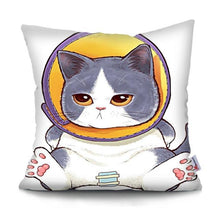 将图片加载到图库查看器,Funny Cute Cat Plush Cushion Pillow Covers Cat Pillow Cases Animal Kitty Pillowcase Cotton Linen Cushion Cover For Couch Cover Pillows Cases For Sofa Home Decoration Pillowcase Polyester Throw Pillow Case 45x45CM