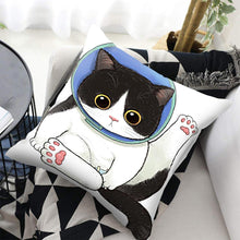 将图片加载到图库查看器,Funny Cute Cat Plush Cushion Pillow Covers Cat Pillow Cases Animal Kitty Pillowcase Cotton Linen Cushion Cover For Couch Cover Pillows Cases For Sofa Home Decoration Pillowcase Polyester Throw Pillow Case 45x45CM