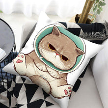 将图片加载到图库查看器,Funny Cute Cat Plush Cushion Pillow Covers Cat Pillow Cases Animal Kitty Pillowcase Cotton Linen Cushion Cover For Couch Cover Pillows Cases For Sofa Home Decoration Pillowcase Polyester Throw Pillow Case 45x45CM