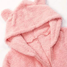 Load image into Gallery viewer, Fuzzy Hooded Pajama Jumpsuit For Music Festival, Long Sleeve Zipper Lingerie & Sleepwear