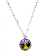 将图片加载到图库查看器,Handmade Rainbow Bombastic Necklace Created with Crystals