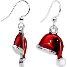 将图片加载到图库查看器,Silver Plated Red Santa Cap Christmas Fishhook Earrings
