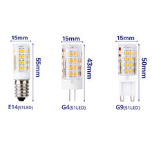 将图片加载到图库查看器,G9 G4 E14 LED Bulb 5W AC220V LED Corn Lamp SMD 2835 51LEDs White / Warm white Replace halogen lamp 1PCS Bulb Dimmable 4W, 40 Watt T4 G9 Halogen Equivalent, 2700K Soft Warm White, 120V No-Flicker, Chandelier Lighting