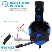 Load image into Gallery viewer, Gaming Red Black Wired Headset Stereo Gamer Headphone Noise Cancelling Over Ear Headphones With Mic LED Light Bass Surround Soft Memory Earmuffs For Laptop