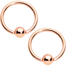 Load image into Gallery viewer, Clear CZ Gem Rose Gold Tone Sky Star Captive Barbell Nipple Ring Set