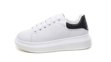 将图片加载到图库查看器,Genuine Leather Women Platform Sneakers Autumn Fashion Sports Little White Shoes Platform Flats Casual Lace Up Woman Comfort Walking Sneakers