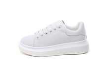 将图片加载到图库查看器,Genuine Leather Women Platform Sneakers Autumn Fashion Sports Little White Shoes Platform Flats Casual Lace Up Woman Comfort Walking Sneakers