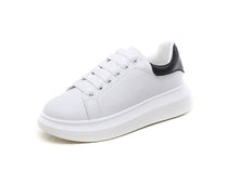 将图片加载到图库查看器,Genuine Leather Women Platform Sneakers Autumn Fashion Sports Little White Shoes Platform Flats Casual Lace Up Woman Comfort Walking Sneakers