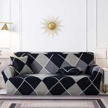 将图片加载到图库查看器,Geometric Sofa Covers Stretch Plaid Sofa Slipcovers for Living Room Elastic Sofa Cover Couch Armchair Cover Towel 1 2 3 4 Seater Slipcover For Sofas Loveseat Armchair Living Room Universal Furniture