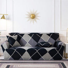 将图片加载到图库查看器,Geometric Sofa Covers Stretch Plaid Sofa Slipcovers for Living Room Elastic Sofa Cover Couch Armchair Cover Towel 1 2 3 4 Seater Slipcover For Sofas Loveseat Armchair Living Room Universal Furniture