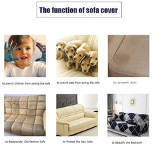 将图片加载到图库查看器,Geometric Sofa Covers Stretch Plaid Sofa Slipcovers for Living Room Elastic Sofa Cover Couch Armchair Cover Towel 1 2 3 4 Seater Slipcover For Sofas Loveseat Armchair Living Room Universal Furniture