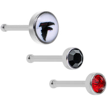 将图片加载到图库查看器,20G Licensed NFL Atlanta Falcons Logo Nose Bone 3 Pack Set