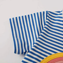 Load image into Gallery viewer, Girl's Cotton Casual Striped Jersey Dress