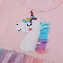 将图片加载到图库查看器,Girl's Cotton Casual Unicorn Dress