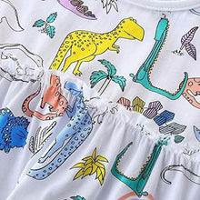 Load image into Gallery viewer, Girl's Dinosaur Tunic Short Sleeve Summer Casual Dress