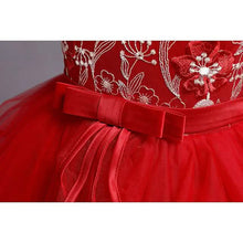 Load image into Gallery viewer, Girls' Patchwork Mesh Bow Party Dress