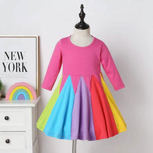 Load image into Gallery viewer, Girls' Rainbow Casual Dress