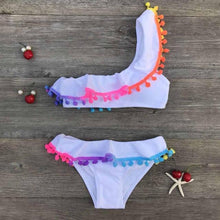 将图片加载到图库查看器,Girls Split Swimsuits Cute Shoulder Swimsuit Toddler Baby Girls 2 Piece Swimsuit Kids Bathing Beach Sun Suit Children Swimwear Bikini Set Girl Swimming Clothes Kids Bathing Suit Beachwear For Summer