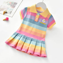 Load image into Gallery viewer, Girls Turn-Down Collar Summer Dress