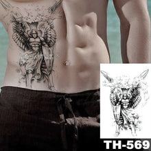 Load image into Gallery viewer, Gladiator Temporary Tattoo Sticker Flower Waterproof Big Modern Womens Mens Body Tattoo Luxury Design