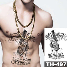 Load image into Gallery viewer, Gladiator Temporary Tattoo Sticker Flower Waterproof Big Modern Womens Mens Body Tattoo Luxury Design