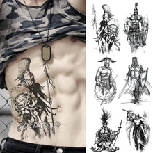Load image into Gallery viewer, Gladiator Temporary Tattoo Sticker Flower Waterproof Big Modern Womens Mens Body Tattoo Luxury Design