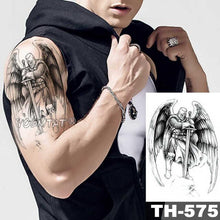 Load image into Gallery viewer, Gladiator Temporary Tattoo Sticker Flower Waterproof Big Modern Womens Mens Body Tattoo Luxury Design