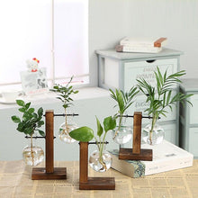 将图片加载到图库查看器,Glass Planter Bulb Vase Transparent Terrarium Hydroponic Vases For Home Garden Office Wedding Decor Wooden Stand Air Planter Bulb Glass Vase Propogation Station for Hydroponics Home Garden Office Decoration