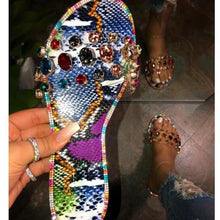 Load image into Gallery viewer, Glitter Slippers Women Summer Sandals Fashion Bling Candy Color Flip Flops Beach Diamond Flat Outdoor Sandals Slip On Sandals Slide Glitter Bling Casual Sandal Flat Open Toe Sparkle Slides