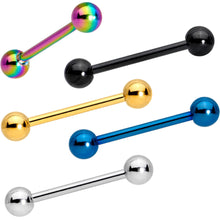 将图片加载到图库查看器,Multi Color Anodized Titanium Barbell Tongue Ring Set of 5