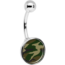 Load image into Gallery viewer, Woodland Camo Print Belly Ring
