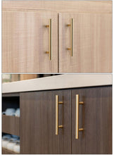 Load image into Gallery viewer, Gold Kitchen Door T Bar Straight Cupboard Handle Knobs Cabinet Pull Aluminum Alloy Handles Furniture Handle T Bar Handles for Kitchen Cabinets Door Brushed Brass Drawer Pulls Knobs Stainless Steel Furniture Hardware