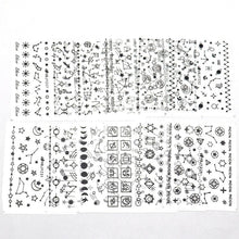 Load image into Gallery viewer, Gold Moon Star 3D Nail Stickers Ultra-thin Adhesive Decals Nail Art Decorations Stamping Manicure Nails Stickers Tool 3d Nail Decal Stickers Manicure Nail Art Decoration Accessories Holographic Old English Character Nail Self-Adhesive Sticker