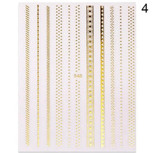 将图片加载到图库查看器,Gold Silver 3D Nail Sticker Curve Stripe Lines Nails Stickers Gradient Adhesive Striping Tape Nail Art Stickers Decal Decoration Metallic Curve Strip Line Nail Decal Self-Adhesive 3D Wave Design Decoration for Women Girls