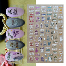 Load image into Gallery viewer, Gold Silver White Snowflakes 3D Nail Stickers Iridescent Self Adhesive Transfer Decals Manicures Art Decoration Slider Nails Decals Sticker Hot Sexy Girl Tip Back Glue Decal Cool Lollipop Self Adhesive Acrylic Tips Tool Decoration