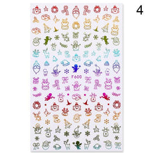 Load image into Gallery viewer, Gold Silver White Snowflakes 3D Nail Stickers Iridescent Self Adhesive Transfer Decals Manicures Art Decoration Slider Nails Decals Sticker Hot Sexy Girl Tip Back Glue Decal Cool Lollipop Self Adhesive Acrylic Tips Tool Decoration