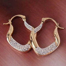 Load image into Gallery viewer, Golden Plated Zircon Jewelry Earrings