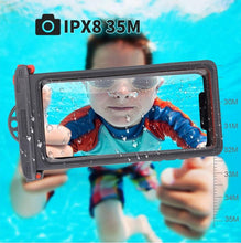 Load image into Gallery viewer, Gray Drop Resistant Waterproof Bag For Mobile Phones Under 6.9 Inches Plastic Mobile Phone Waterproof Case Diving Seal Phone Case Waterproof Pouch Phone Underwater Case 35m